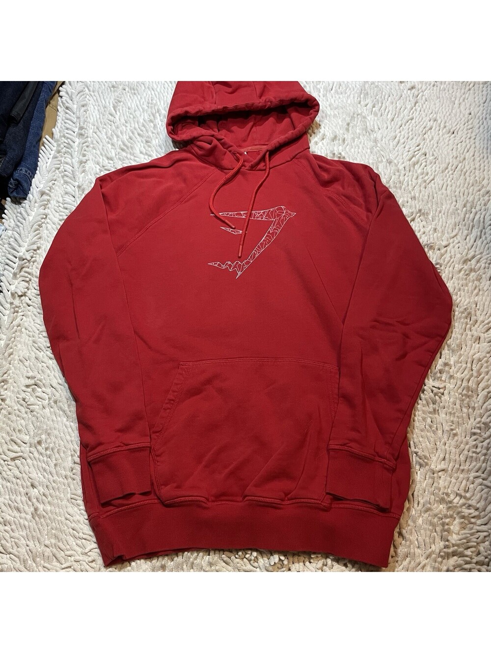 Gym Shark Sweatshirt Men's Red Medium Long Sleeve Hoodie Logo Graphic Print